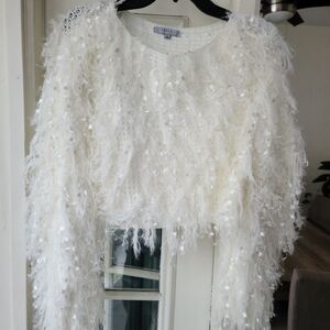 FAVLUX White Feathered Sweater